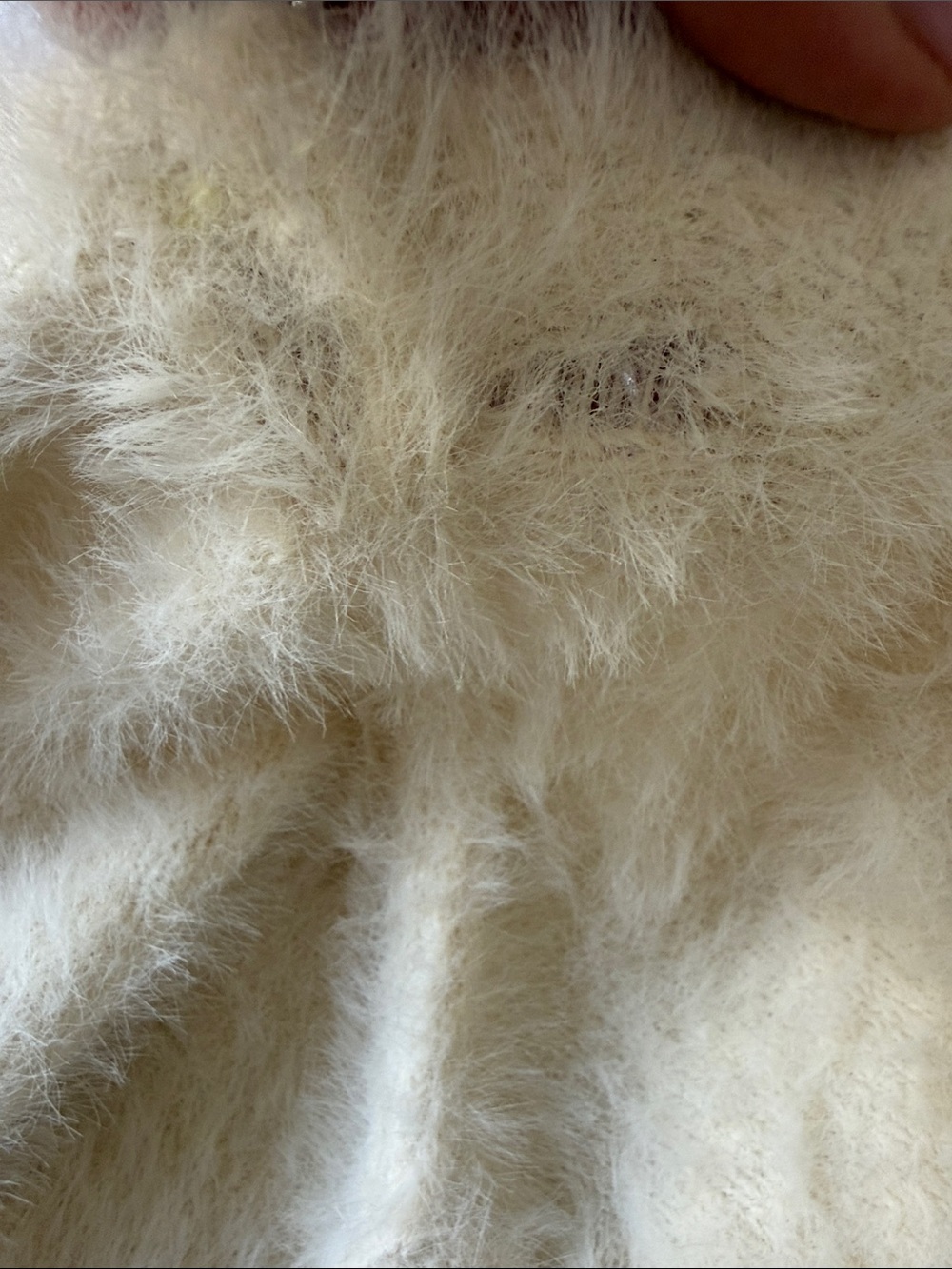Free People Fuzzy V-Neck Sweater | Cream Ivory | Cozy Soft Knit Size S/P - Picture 8 of 11